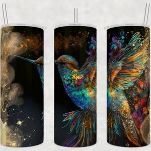 Humming Bird in Neon 20oz Straight Tumbler with Straw included